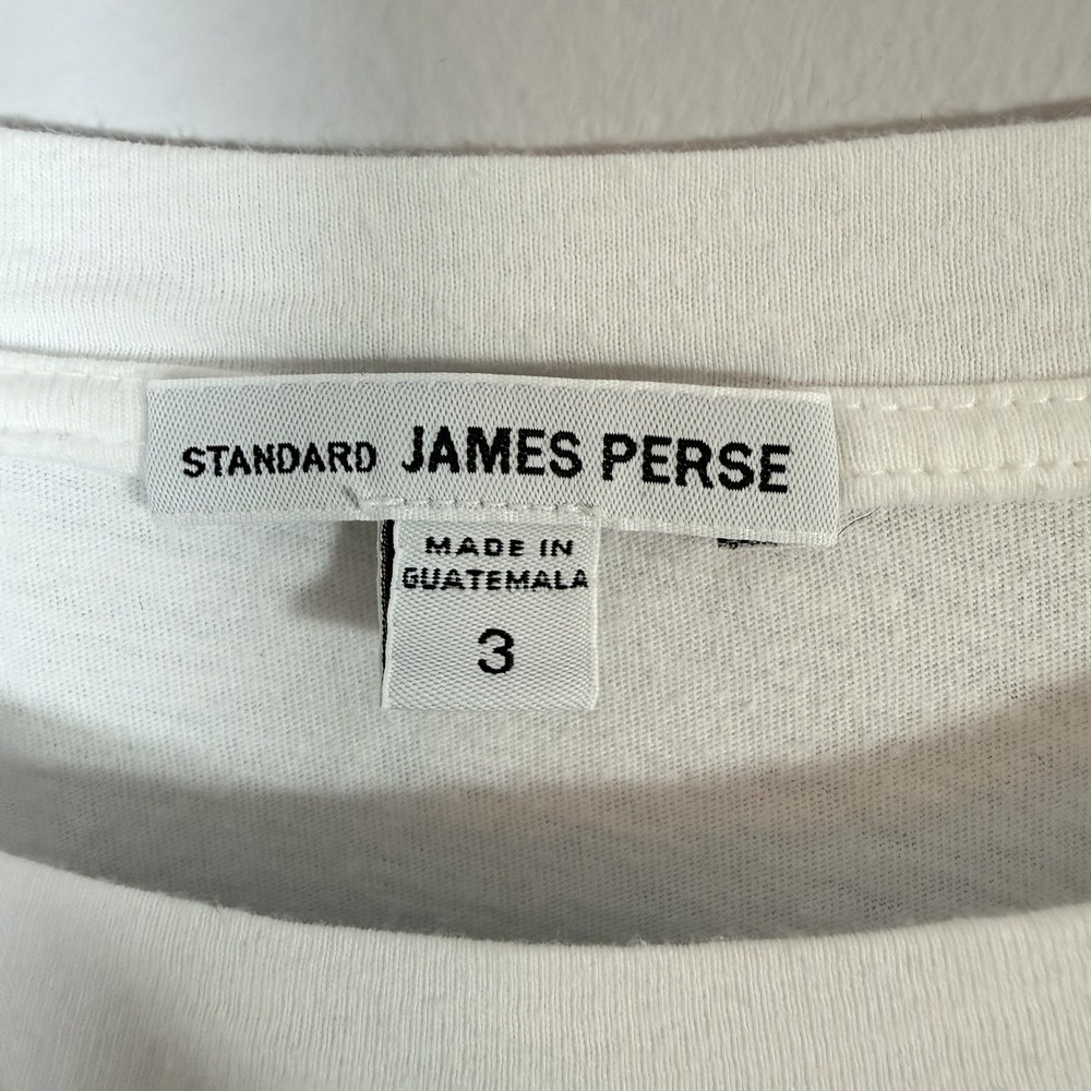 James Perse Vintage Little Boy Tee WLJH3114C White Crew Neck Cotton T-Shirt 3/L - Picture 2 of 5